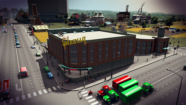 Gula's Gibson Guitar Factory Mod - Cities Skylines