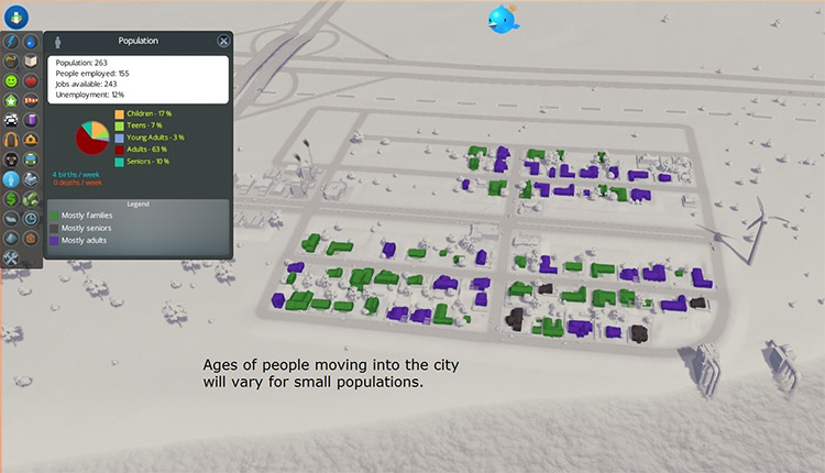 Lifecycle Rebalance in Cities: Skylines