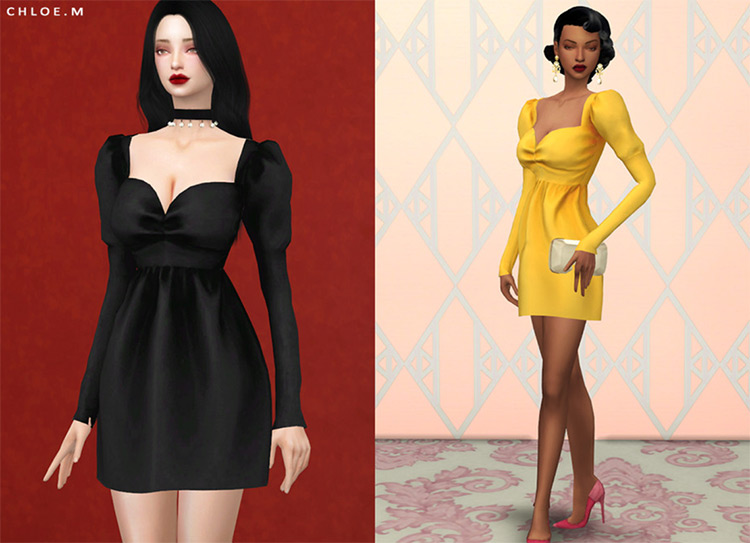 Best Long Sleeve Dress CC To Download For Sims 4   FandomSpot - 14