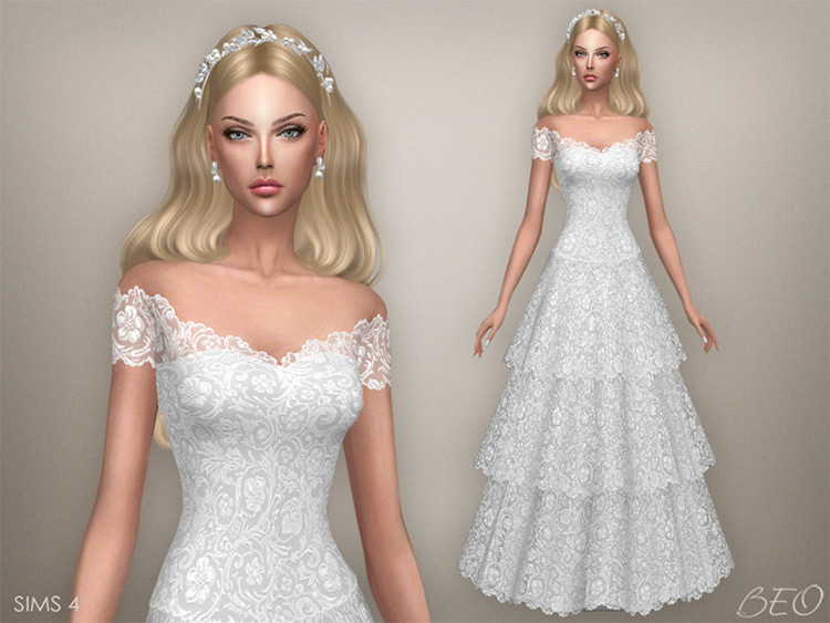 Vintage Wedding Dress Sims4 CC