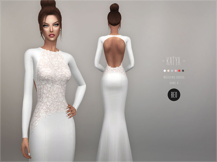 Katya Wedding Dress for Sims4