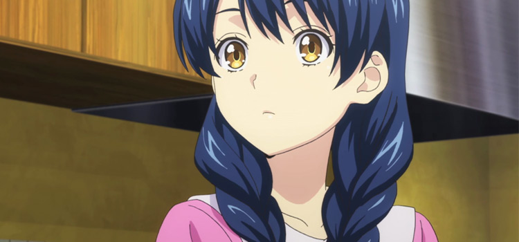 dark blue haired anime girl