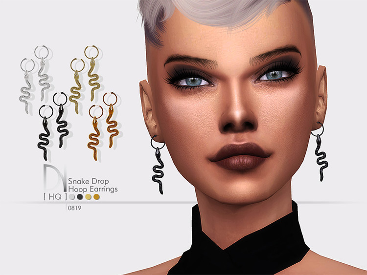 Snake Drop Earrings Sims 4 CC