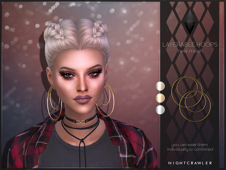 Layerable Hoops Sims4 Earrings CC