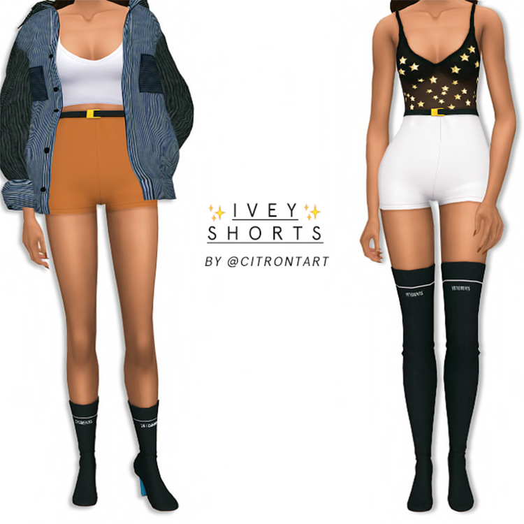 Ivey Shorts in Sims 4 CC