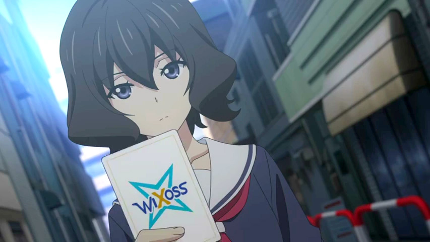 Wixoss anime battle girl with card Kiyoi