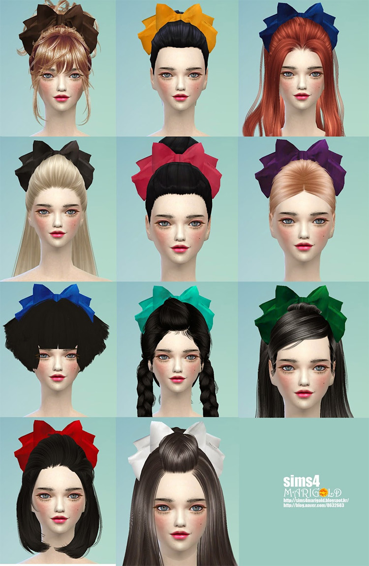 Sims 4 CC  Best Hair Bow Accessories  All Free To Download    FandomSpot - 49