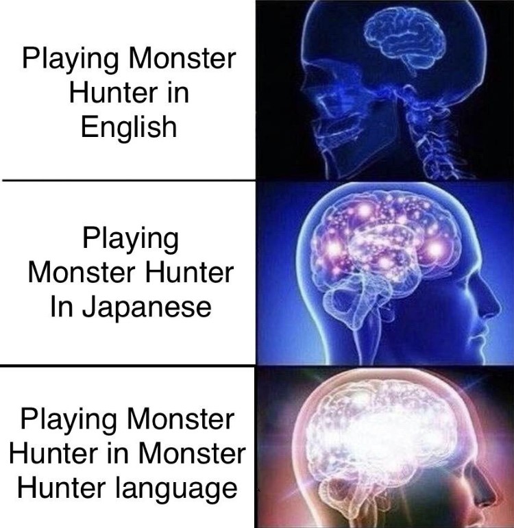 Playing Monster Hunter in MHW language