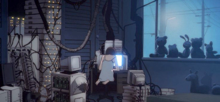 Lain Iwakura Computers Room - Serial Experiments Lain Screenshot