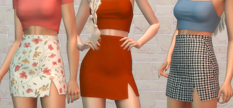 Nagore colorful high-waisted skirts - TS4 preview CC
