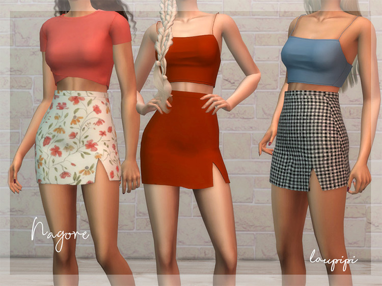 Nagore High-Waisted Skirt Sims 4 CC