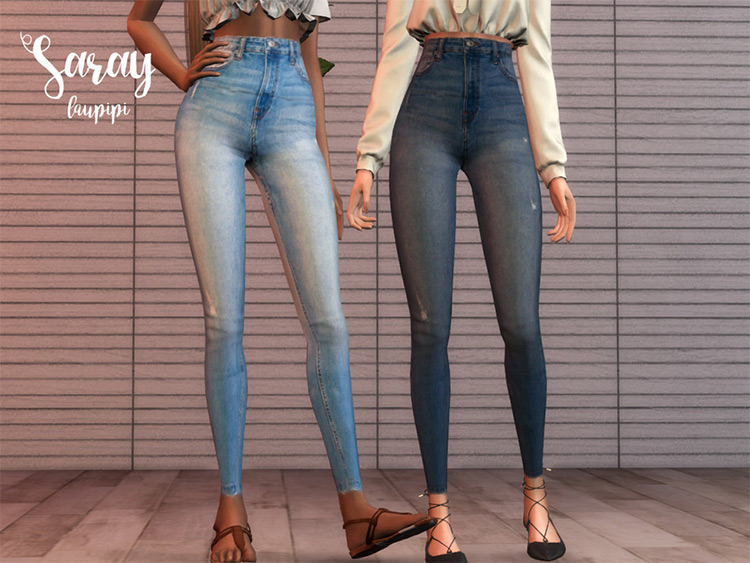 Super High-Waisted Jeans for Sims 4
