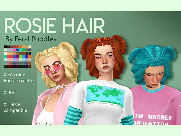 pigtail hairstyles for females sims 4 cc