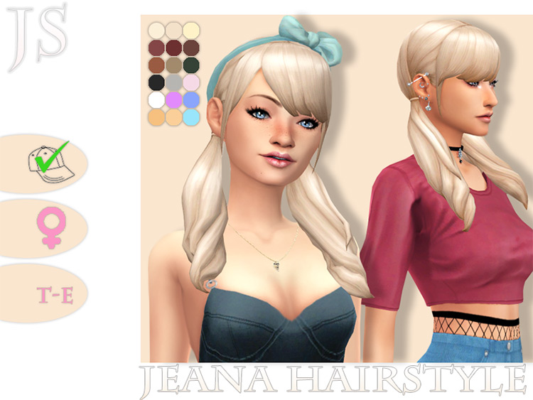 half up pigtails sims 4 cc