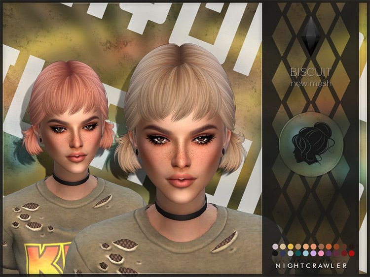 Short back pigtails hair style - Sims 4 CC