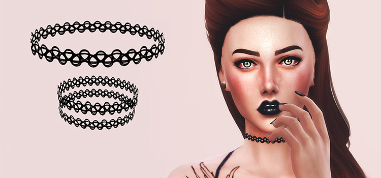 Sims4 90s-style tattoo choker CC