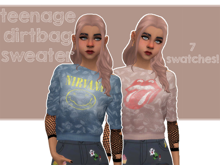 Grungy Sweater - Sims 4 CC