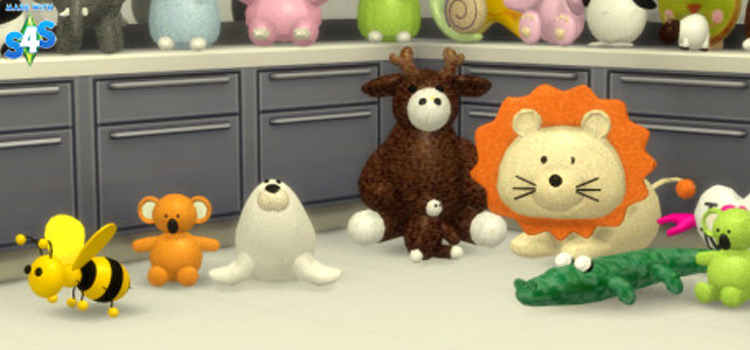 Lions, Moose, Seals, Bees - Stuffed Animals CC for TS4