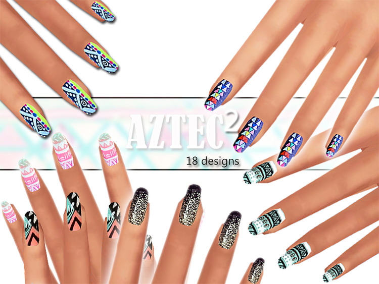 Aztec Nails Pack for The Sims 4