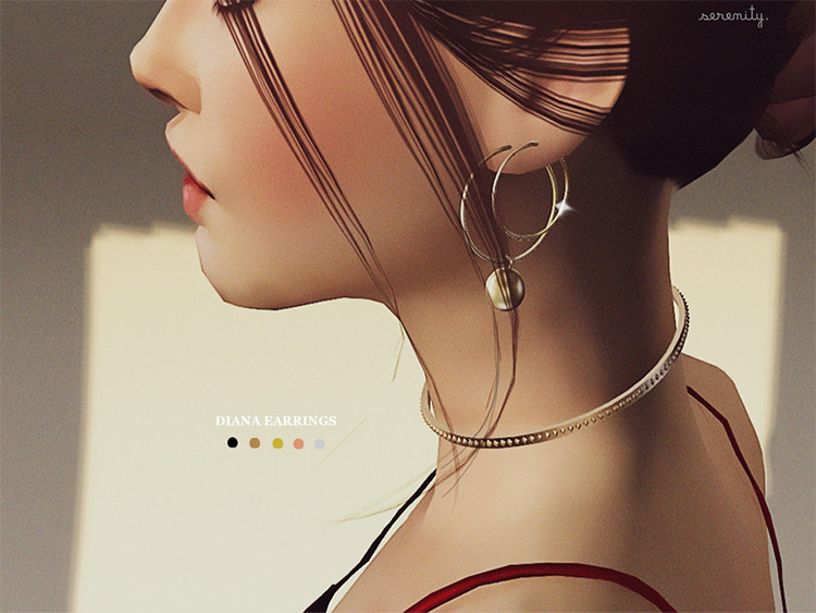 Diana Earrings - Sims 4 CC