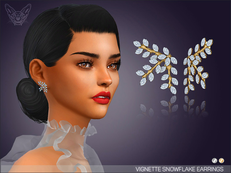 Vignette Crystal Earrings for The Sims 4
