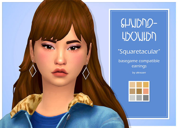 Squaretacular Sims4 Earrings - Plumbob Shape CC
