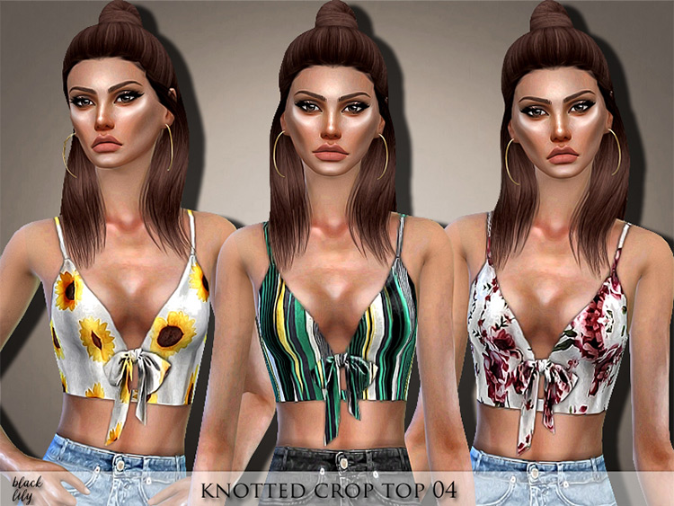 Knotted Crop Top #4 - Sims 4 Fashion CC