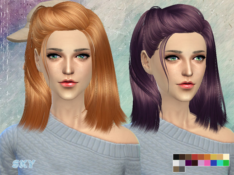 SKYSIMS Mid-length french twist hair - TS4 CC