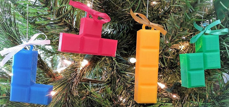 Tetris christmas tree ornaments