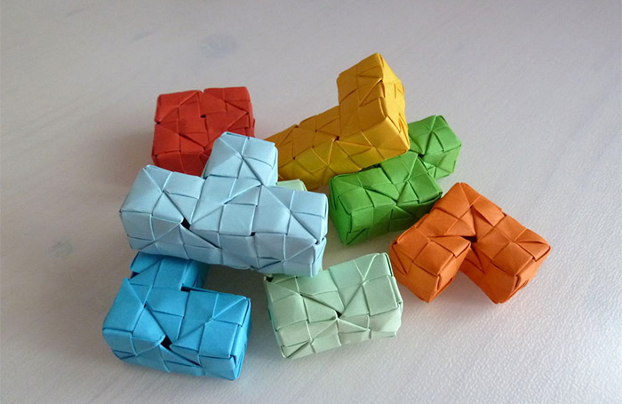 origami tetris cube