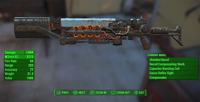 fallout 4 gauss rifle code