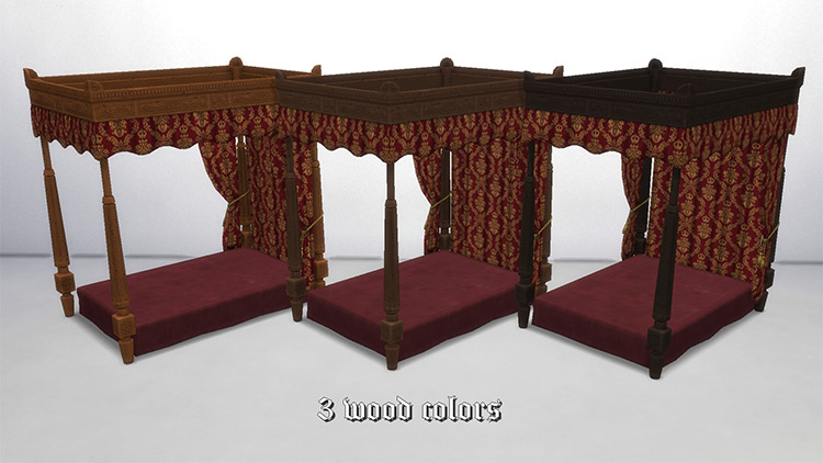 Medieval Queen Bed Sims 4 CC