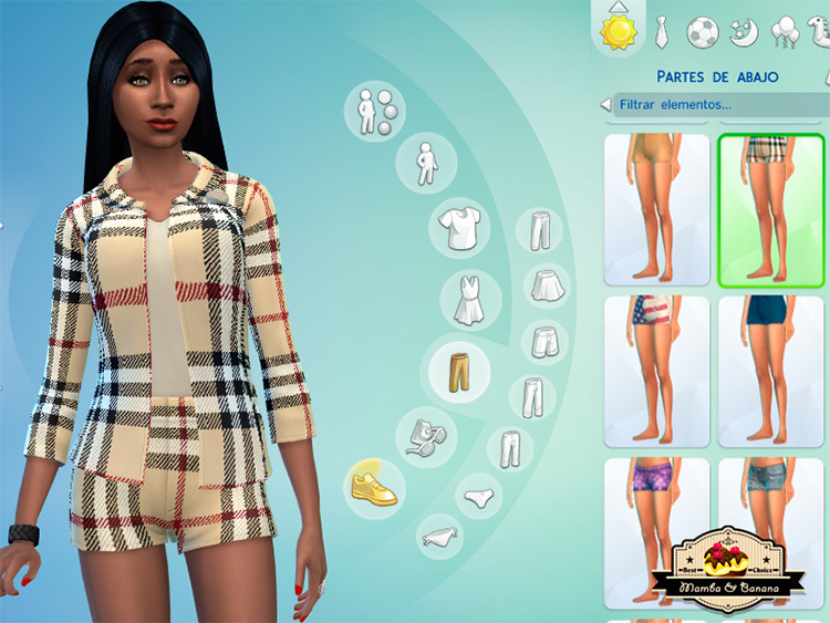 Burberry Jacket & Shorts CC for The Sims 4