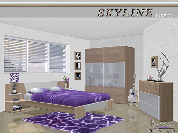 Skyline Bedroom Set for The Sims 4