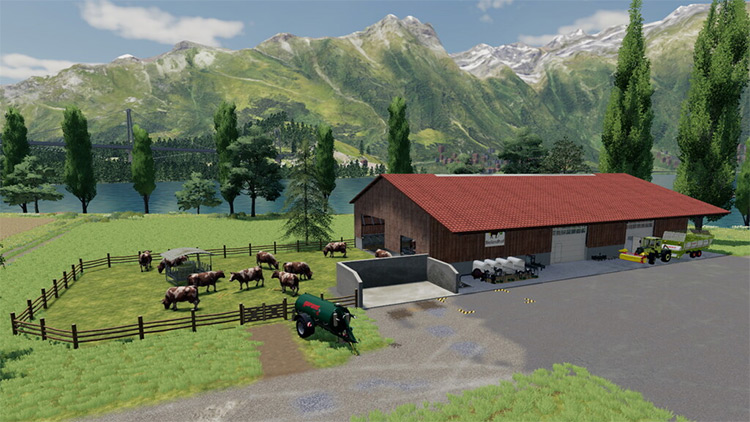 Modern Cow Stable Mod for FS19