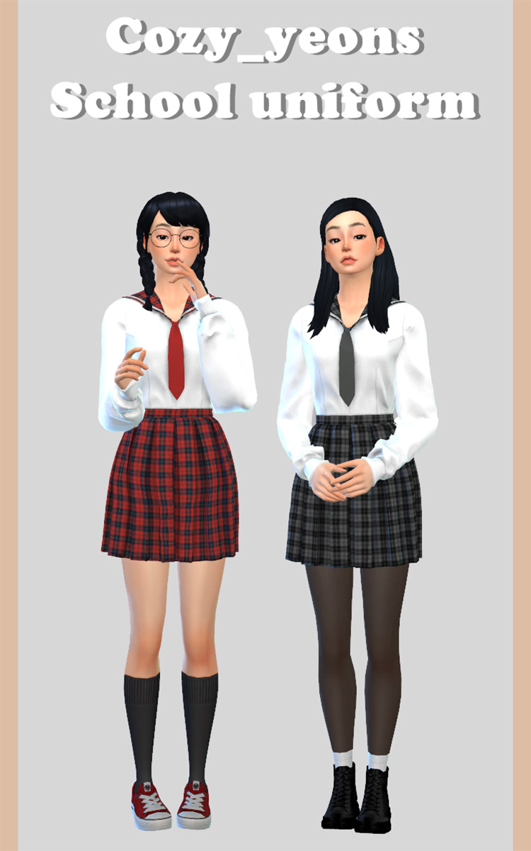 the sims 4 custom content school uniform -pintrest