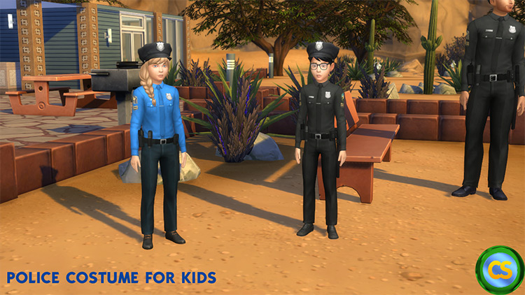 Prison Guard + Sheriff Uniform + Police Costume for Kids / TS4 CC