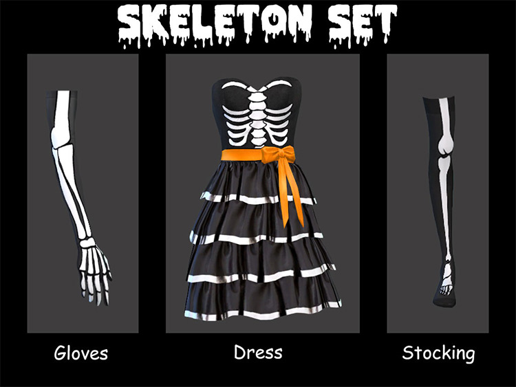Skeleton Costume Set / Sims 4 CC