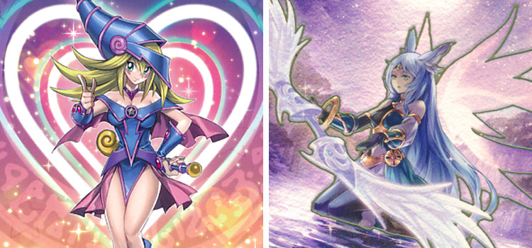 Dark Magician Girl and Apollousa Goddess YGO