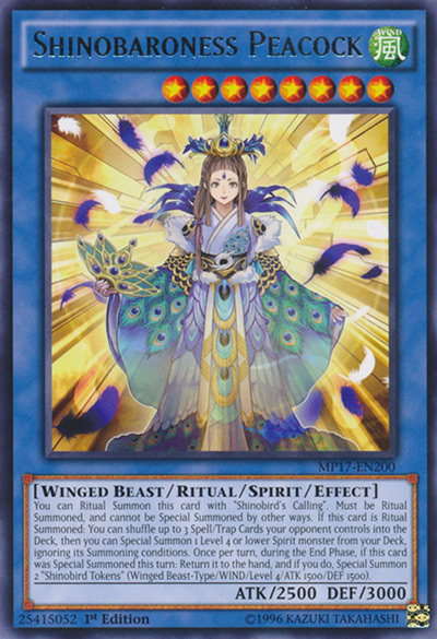 Shinobaroness Peacock Yu-Gi-Oh Card