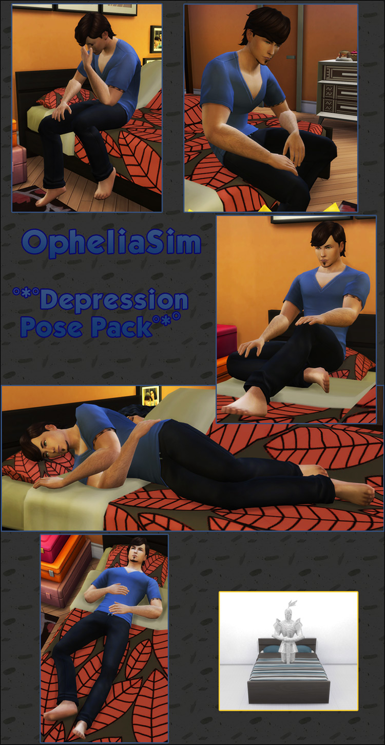 Depression Pose Pack for The Sims 4