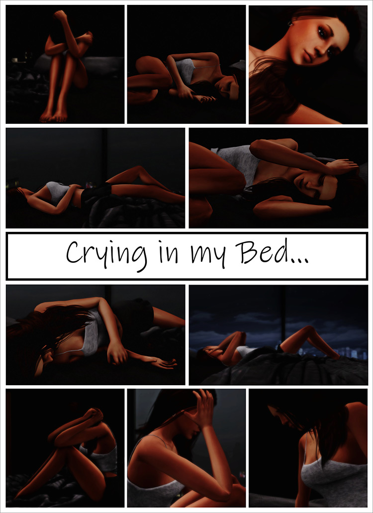 Crying in My Bed Poses for Sims 4