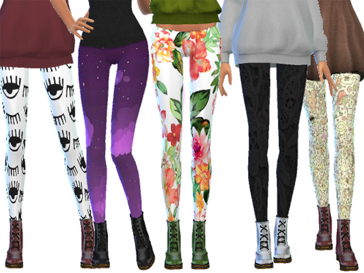 Tumblr-Themed Leggings Pack / TS4 CC