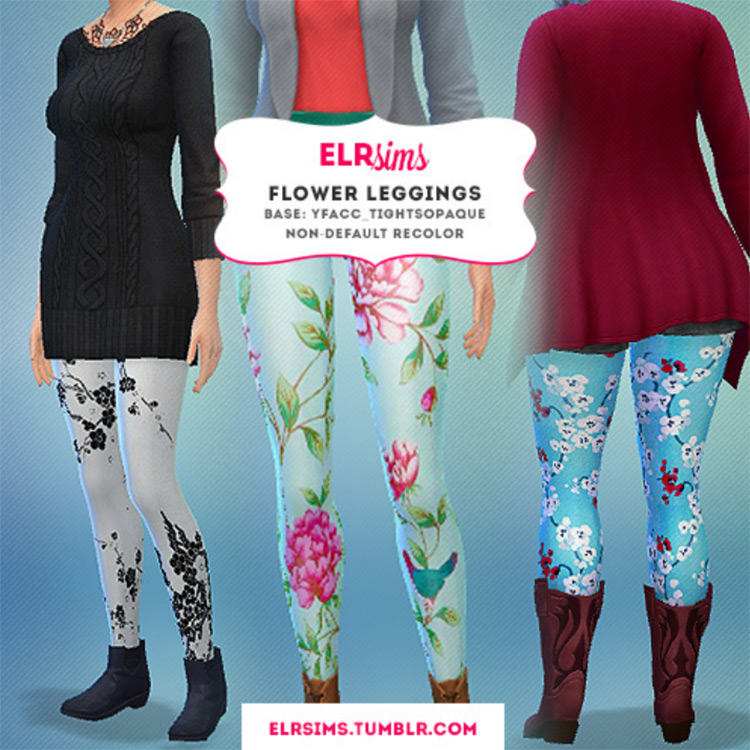 Pink Floral Tights - The Sims 4 Create a Sim - CurseForge