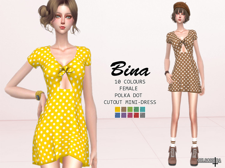 Bina Cutout Mini-Dress / Sims 4 CC