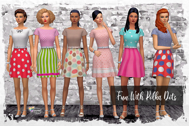 Fun With Polka Dots Outfits / TS4 CC