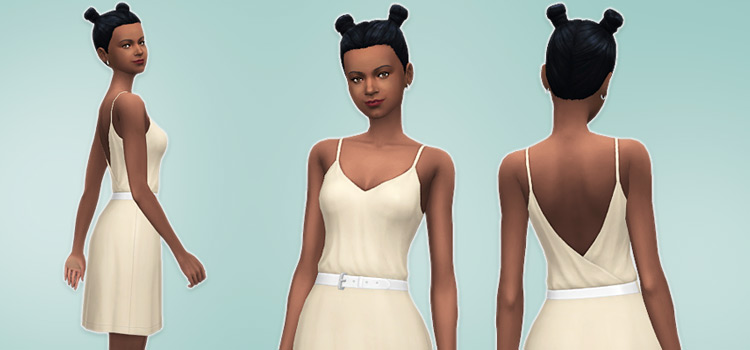 Open Back Light Dress for The Sims 4