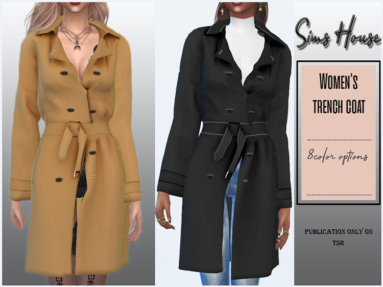 Women’s Trench Coat / Sims 4 CC