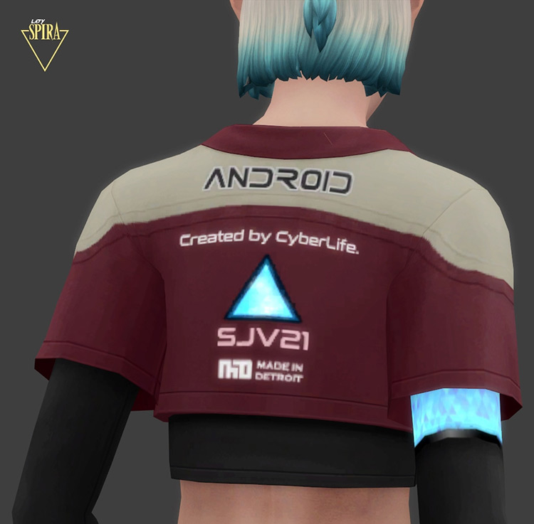 Female Android Crop Top / Sims 4 CC