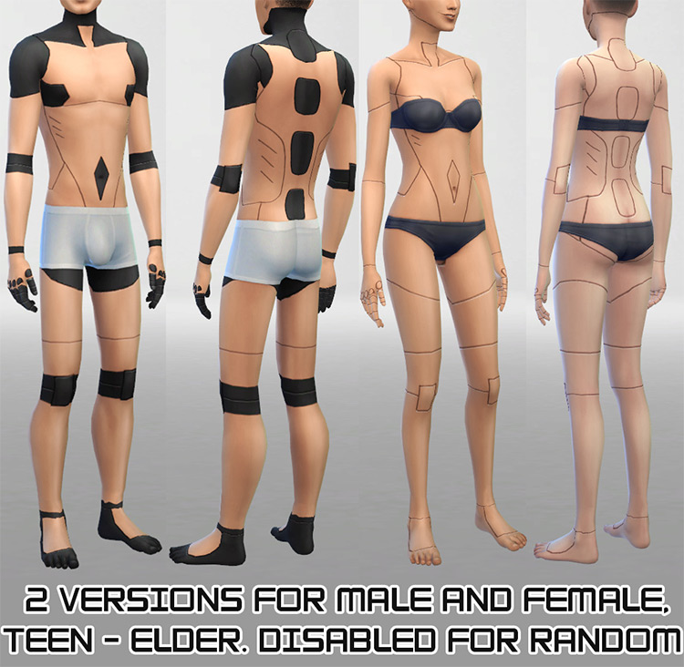 Robot Dermals V2 / Sims 4 CC